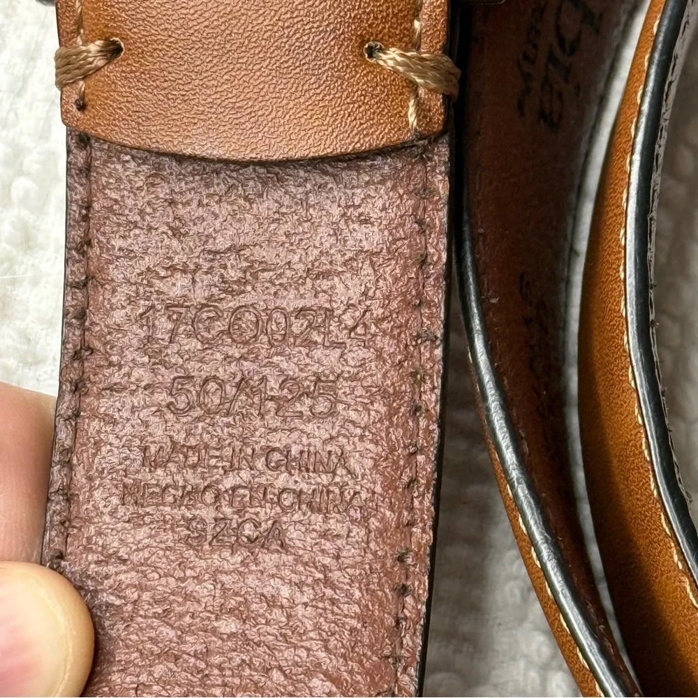 Columbia Mens Brown‎ Leather Inlay Belt Size 50 Casual Outdoor 17CO0214